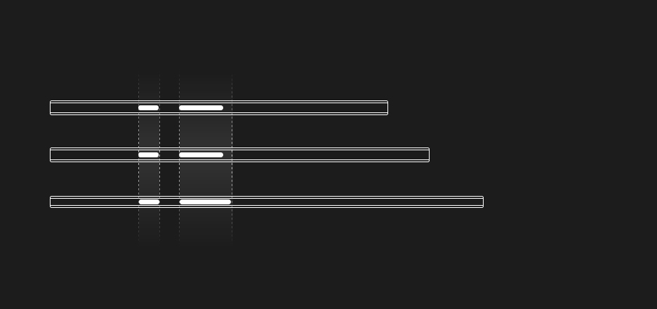 Vista lateral de los Galaxy Tab S9, S9+ y S9 Ultra alineados entre sí con el botón de encendido y el diseño del botón lateral resaltados.