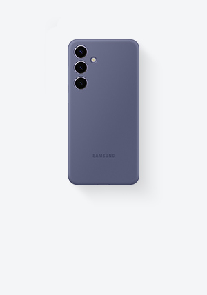 Galaxy S24 Plus Violet -värinen Silicone Case -kotelo asennettuna.