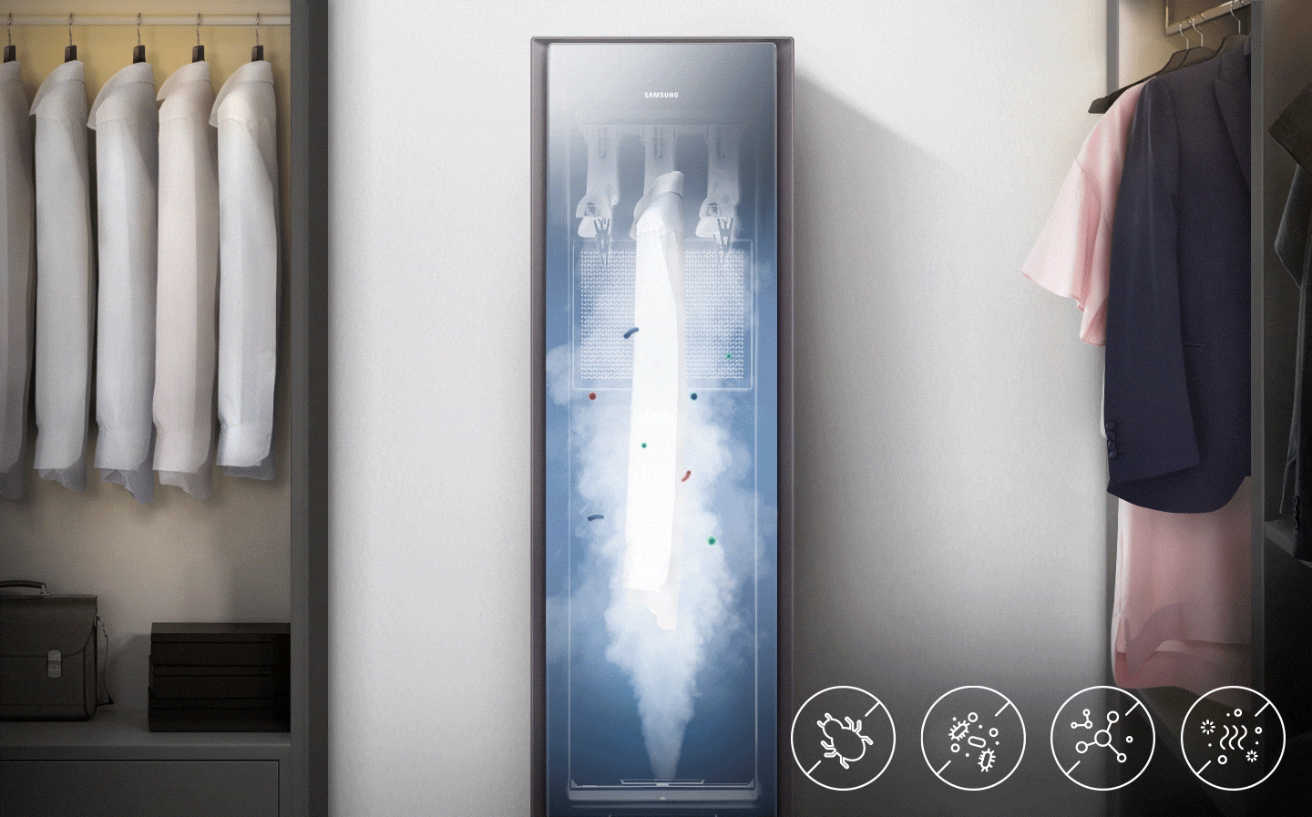Samsung AirDresser JetSteam - steam away germs and allergens