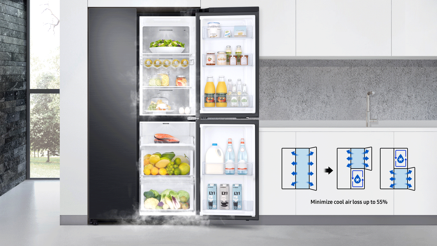 Minimize cool air loss by 55%*