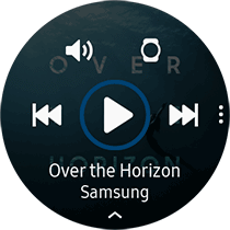 Tap on phone or watch icon to either play directly through the watch or change the song from the phone