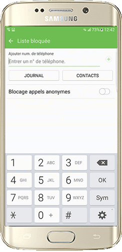 Activez Blocage appels anonymes