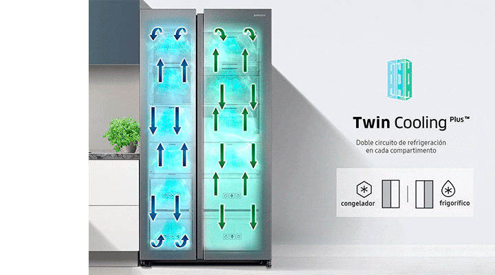El frigorífico Samsung con funciones Twin Cooling Plus(tm) certificadas para el nivel de frescura, estñan basadas en los resultados de las pruebas de SLG Prüf- und Zertifizierungs GmbH, ayuda a mantener los alimentos frescos y hacer que tus alimentos sean saludables.