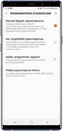 Aktivizējiet opciju Automātiski lejupielādēt atjauninājumus, pabīdot slēdzi