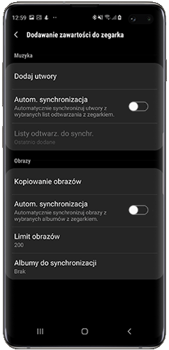 Przesuń suwak Auto sync żeby aktywować