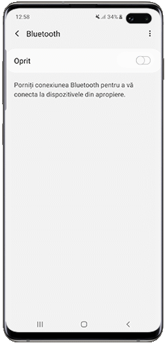Glisati butonul de comutare Bluetooth pentru a l activa