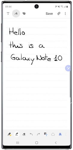 Drag handwriting down then tap Convert