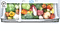 There are Dual Temp icon and Single Temp icon, and Single Temp is enabled. The RB7300 is full of vegetables and can adjust the size of the vegetable-filled space as desired. There is Intertek logo.