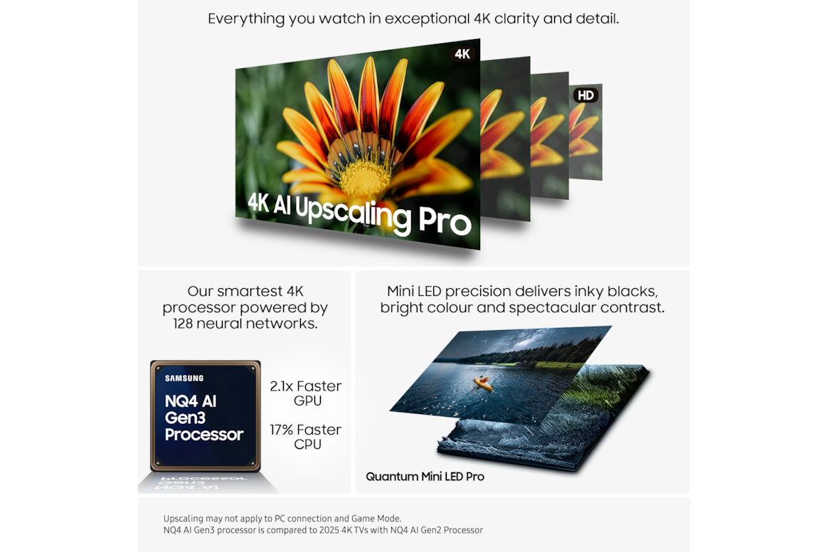 43" Neo QLED QN93F 4K Vision AI Smart TV (2025) Black