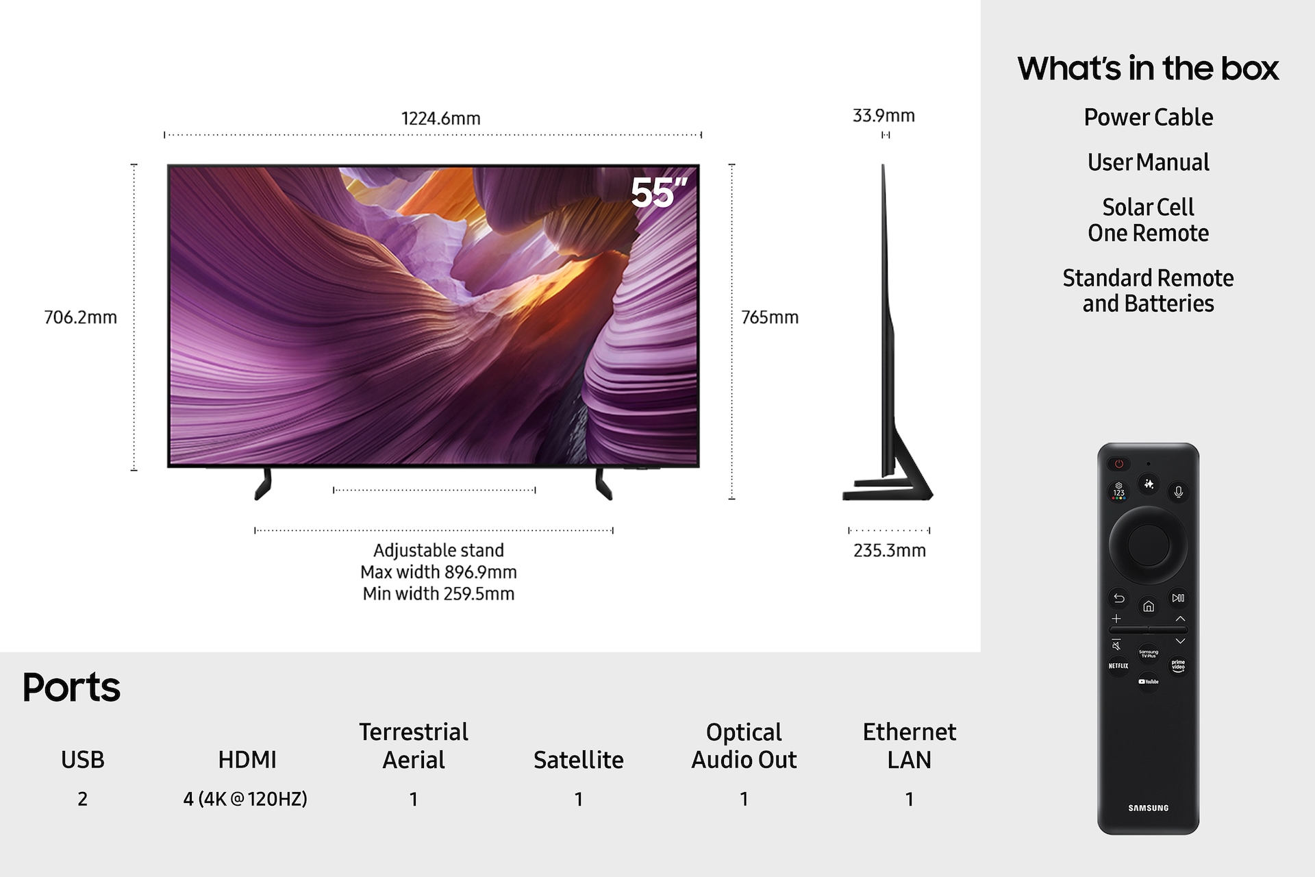 QE55S85FAUXXU , 55" OLED S85F 4K Vision AI Smart TV (2025)