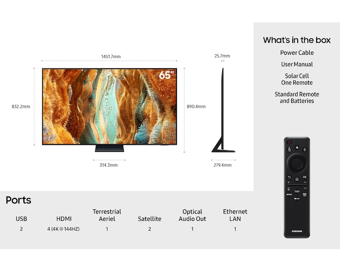 65" Neo QLED QN73F 4K Vision AI Smart TV (2025) Black, 65" Neo QLED QN73F 4K Vision AI Smart TV (2025)