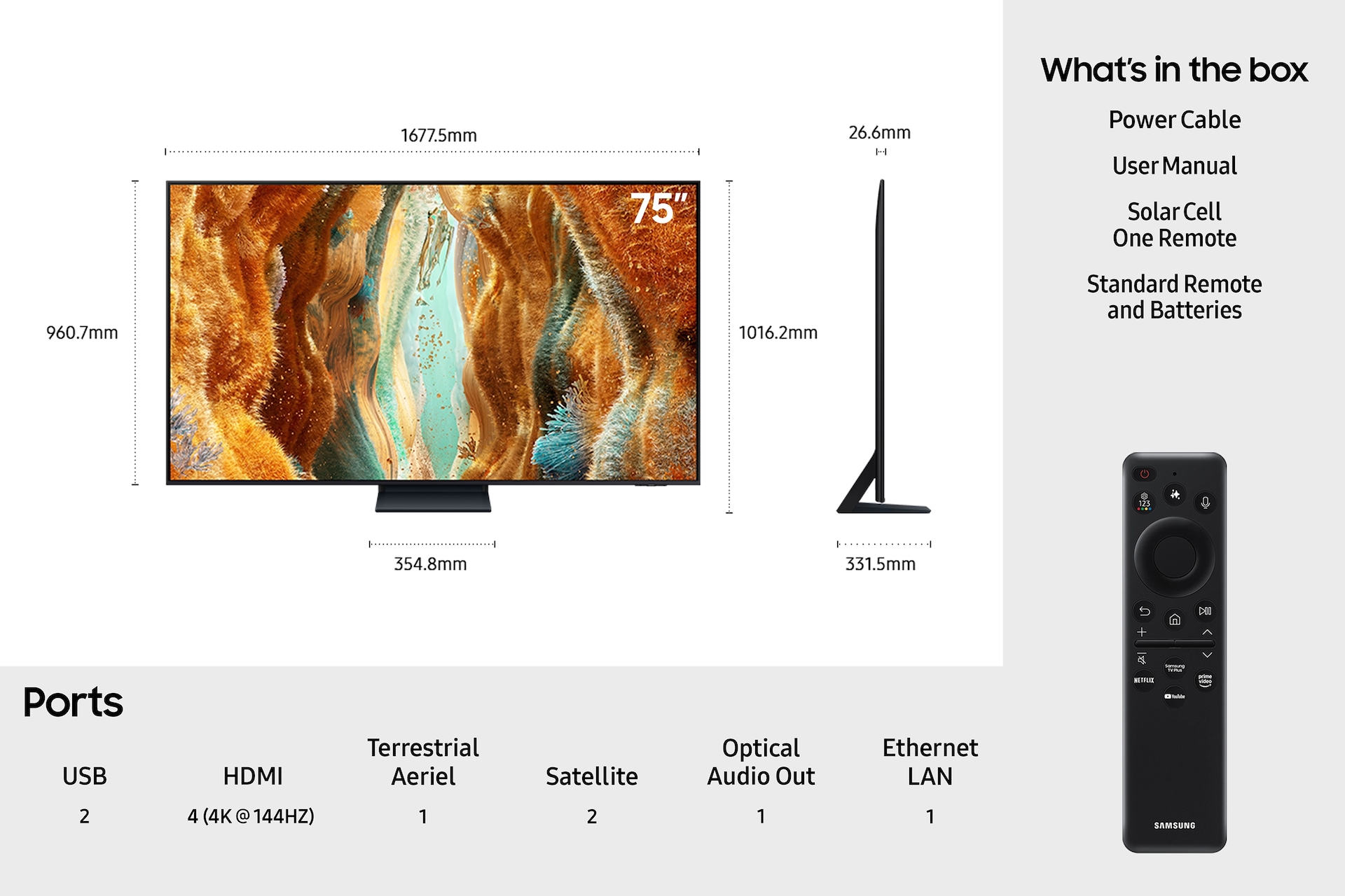 75" Neo QLED QN70F 4K Vision AI Smart TV (2025) Black