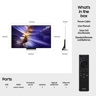 77" OLED S90F 4K Vision AI Smart TV (2025) Black