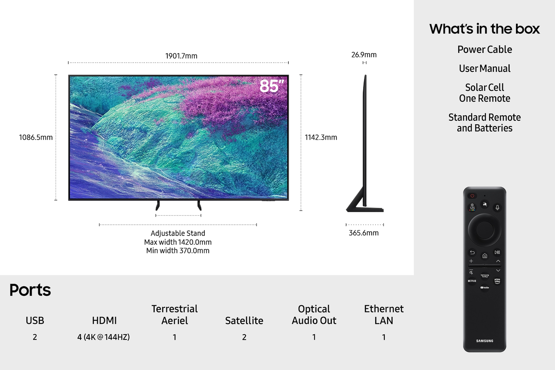 85" Neo QLED QN1EF 4K Vision AI Smart TV (2025) Black