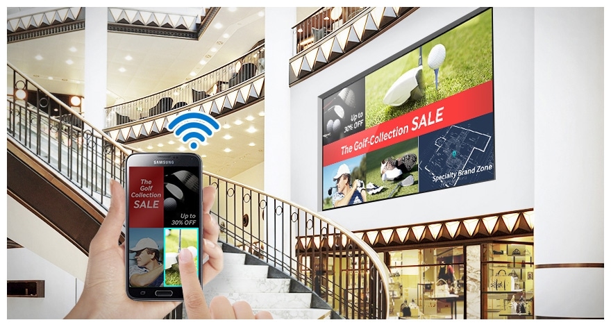 Convenient wireless content sharing and digital signage control