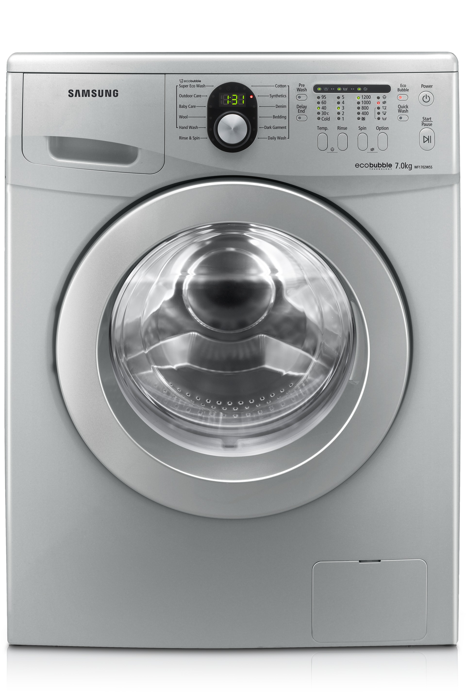 Sunny Bubble Washer with Eco Bubble, 7 kg, Silver | SAMSUNG Gulf