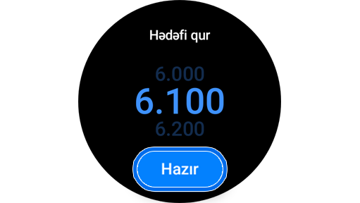 Addım hədəfini təyin etmək üçün ekran.