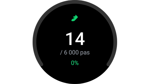 Écran de tuiles Étapes.