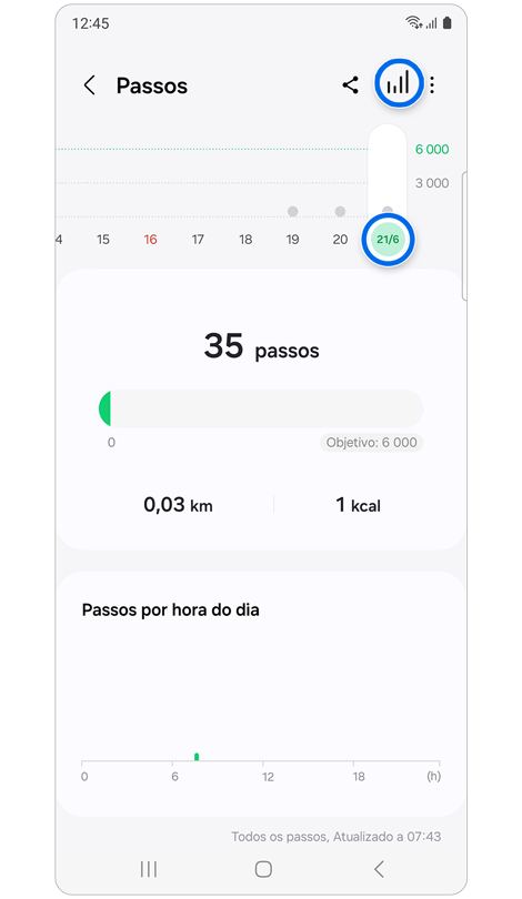 Samsung Health rastreador de passos.
