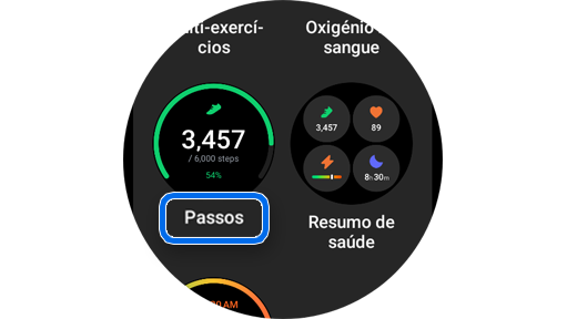 Passos ecrã de azulejos.