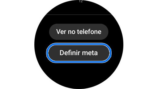 Botão "Definir alvo" no widget Etapas.