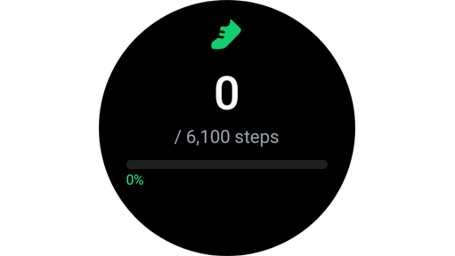 ယနေ့ ခြေလှမ်း မည်မျှ လုပ်ဆောင်ပြီးကြောင်း ပြသသည့် မျက်နှာပြင်။
