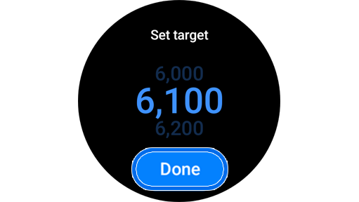 ခြေလှမ်းအရေအတွက်ပန်းတိုင်ကို သတ်မှတ်ရန် မျက်နှာပြင်။