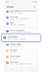 Settings home screen