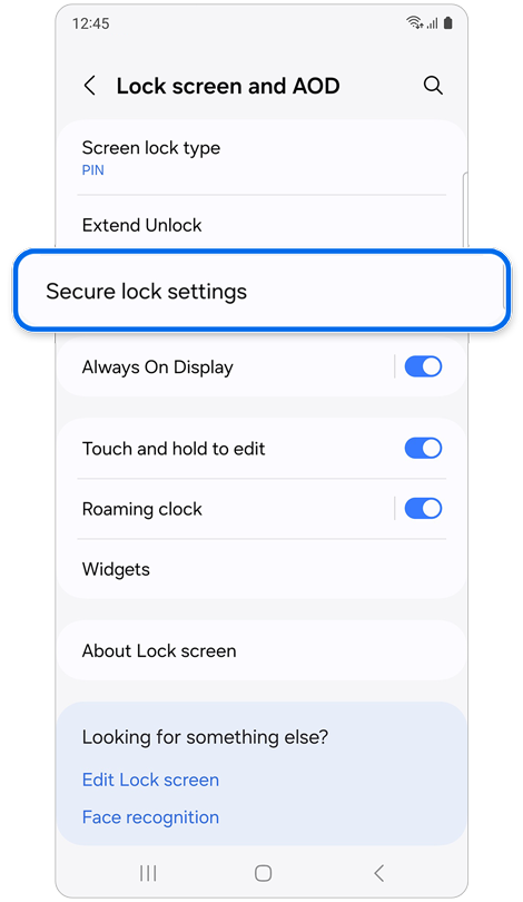 Lock screen and AOD screen.