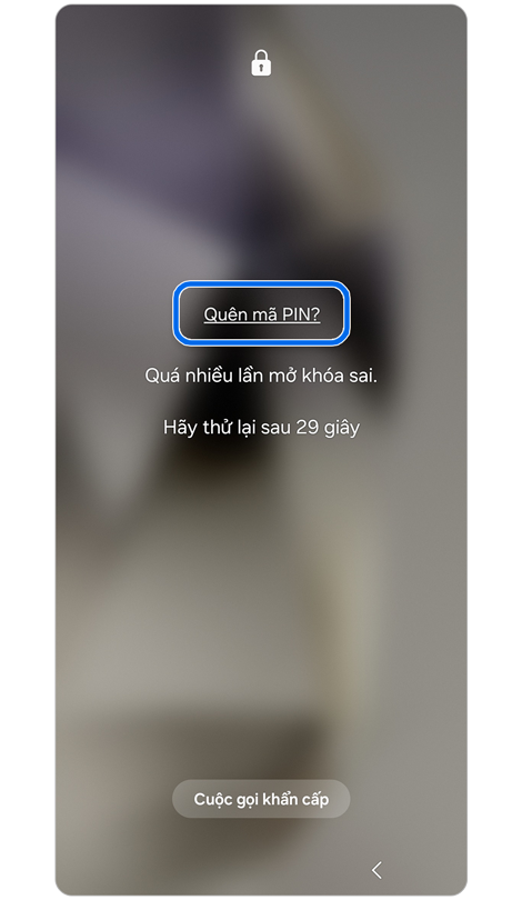 Màn hình chứa liên kết khôi phục khóa màn hình.