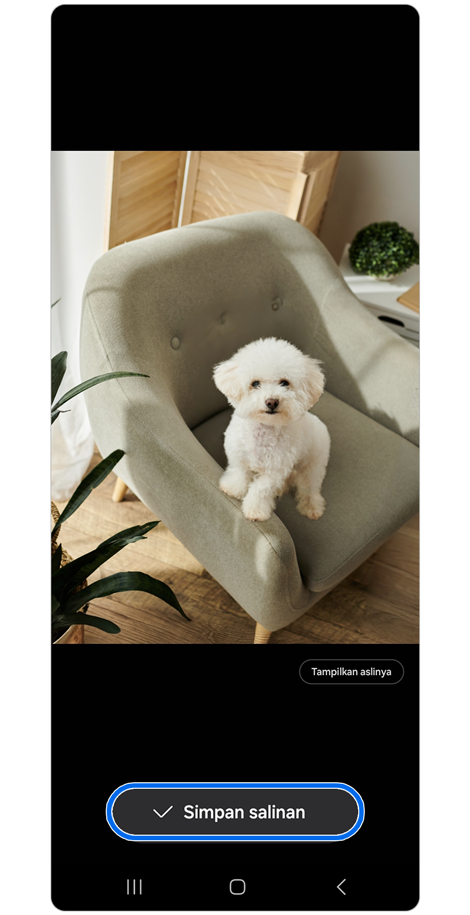 Gambar anak anjing di panel edit foto