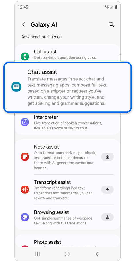 Galaxy AI Settings