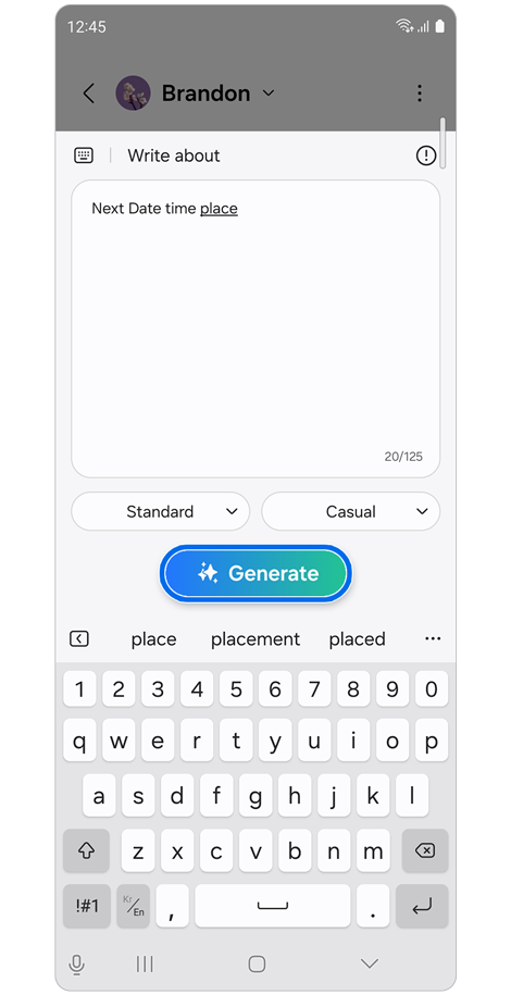 Composer text box with Generate button highlighted