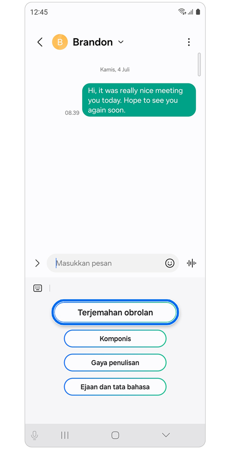 Opsi Bantuan obrolan