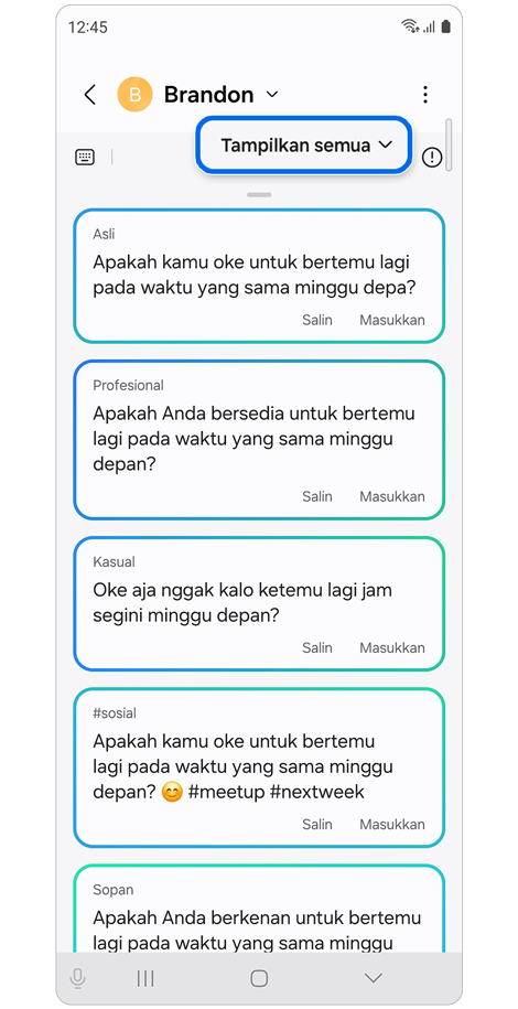 Opsi Gaya penulisan