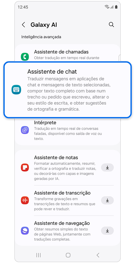 Definições Galaxy AI
