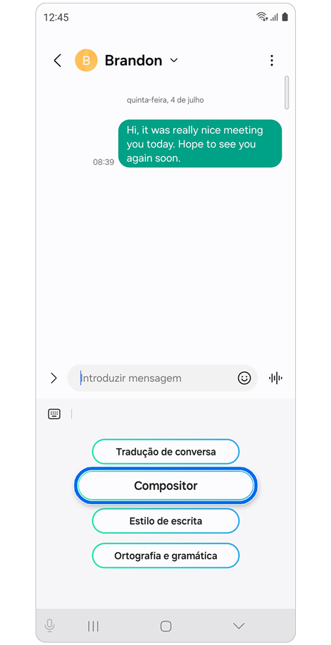 Opções do Assistente de chat