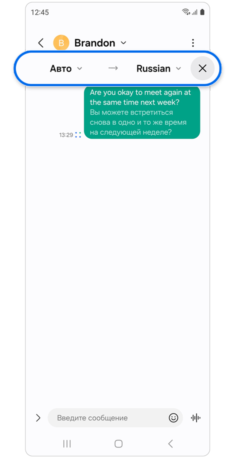 Всплывающее окно выбора языка