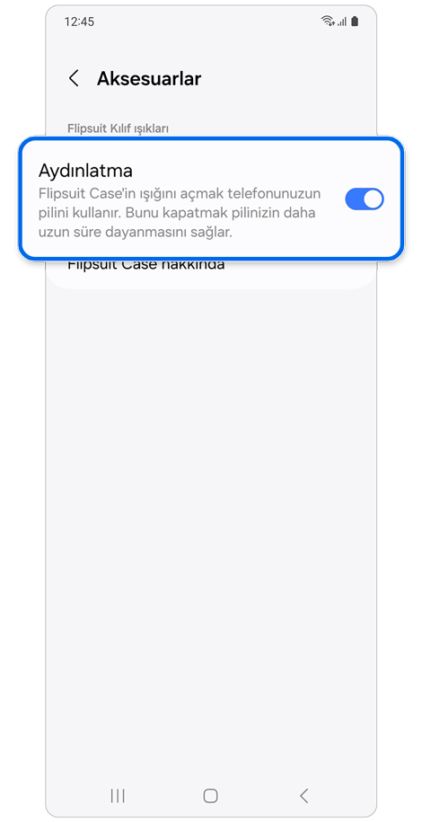 Aksesuarlar ayar sayfası