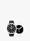 Twee Galaxy Watches, naar voren gericht met hun wijzerplaten zichtbaar.
