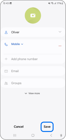 Contacts Edit save