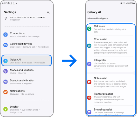 Galaxy AI features