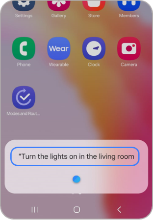 Giving commands to the virtual assistant.