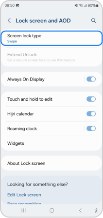 Screen lock type