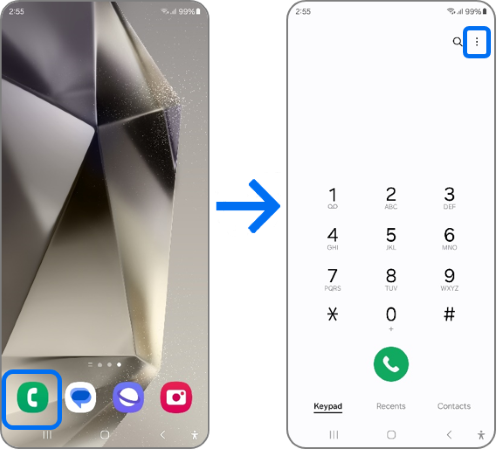 Phone App More Options