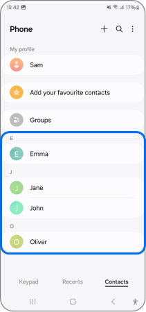 Select contact