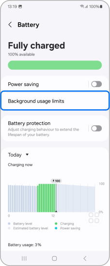 Background usage limits