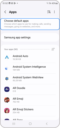 default apps