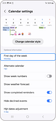 first day of the week