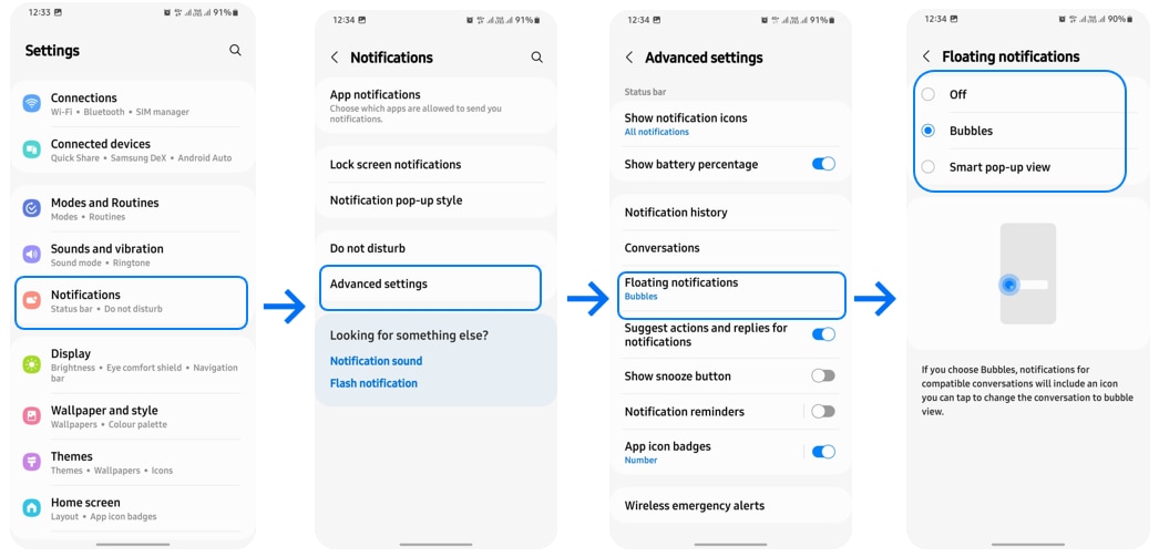 How to enable bubble notification